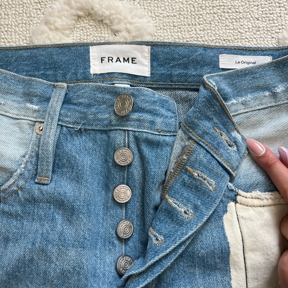 Frame Patterned Mid Rise Jeans - Picture 4 of 7